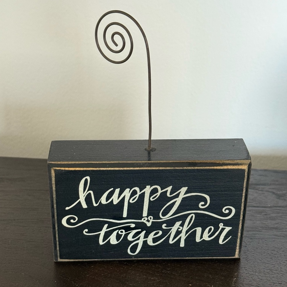 Primitives by Kathy Photo Block Sign Black White 5x3” 27570